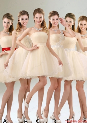 2015 Perfect A Line Organza Dama Dress with Mini Length