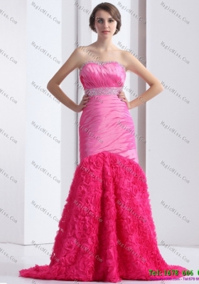 2015 Wonderful Strapless Prom Dress with Ruching and Beading