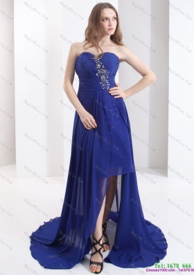 2015 Plus Size Sweetheart Prom Dress with Beading and Brush Train