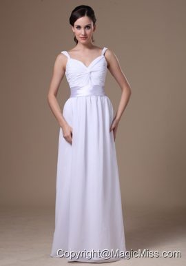 Empire Straps Floor-length Wedding Dress With Belt