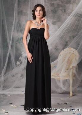 Black Empire Sweetheart Neck Ankle-length Chiffon Prom Dress