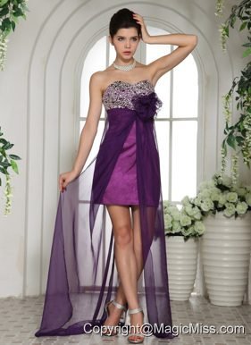 Eggplant Purple Sweetheart A-line Beaded Decorate Bust 2013 Prom Dress With Appliques