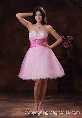 Beadeded Decorate Multi-color Organza Sweetheart A-line Short Prom Dress In Scottsdale Arizona