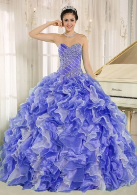 2013 Sweetheart Quinceanera Ball Gowns with Beading and Ruffles