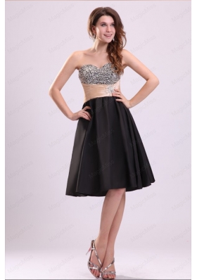 Discount A Line Sweetheart Knee Length Beading Taffeta Prom Dress