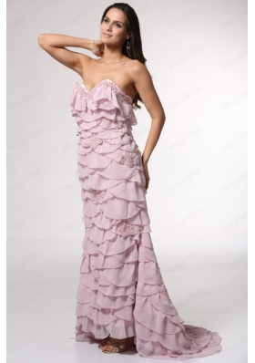 Baby Pink Sweetheart Mother of the Bride Dresses with Appliques and Layers