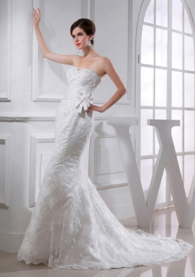 Sexy Mermeid  Sweetheart Court Train Lace Wedding Dress with Appliques