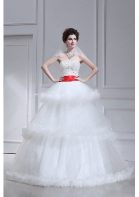 2015 Spring Beautiful Ball Gown Strapless Ruffled Layers Wedding Dress