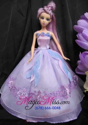 Pretty Straps Lilac Dress With Sequins Made To Fit The Barbie Doll