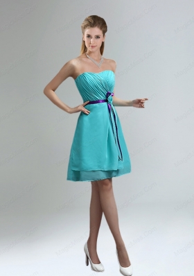 Classical Blue And Purple Sweetheart Bridesmaid Dresses with Ruches