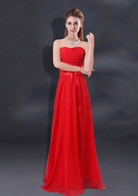 2015 Ruching Empire Bridesmaid Dresses with Belt