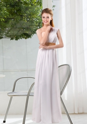 Ruching One Shoulder Empire Bridesmaid Dresses for 2015
