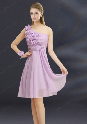 2015 Romantic Hand Made Flowers Sweetheart Bridesmaid Dress with Ruching