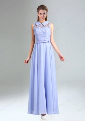 2015 Empire Lace Up Bridesmaid Dress Belt and Lace