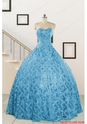 2015 Unique Sweetheart Ball Gown Quinceanera Dress in Baby Blue