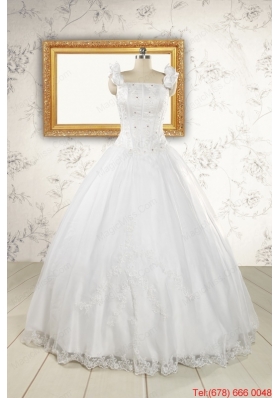 2015 Wonderful  White Quinceanera Dresses with Appliques and Beading