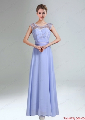 Lavender Scoop Belt and Lace  Empire 2015 Dama Dress