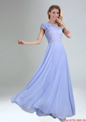 One Shoulder Belt Empire 2015 Appliques Dama Dress in Lavender