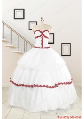 2015  Sweetheart Ball Gown Quinceanera Dresses with Appliques