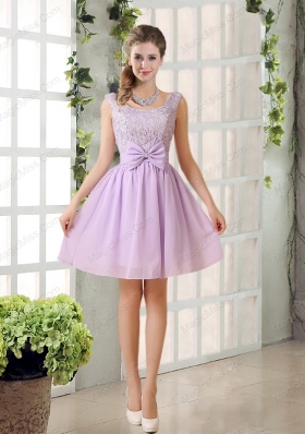 2015 Most Beautiful Chiffon A Line Prom Dresses with Bowknot