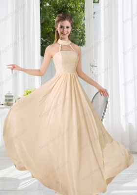 Halter Empire 2015 Classical Prom Dresses with Lace
