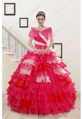 New Style Beading Quinceanera Dresses with One Shoulder for 2015
