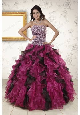 2015 New Style Sweetheart Ruffles Quinceanera Dresses in Multi-color