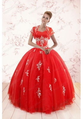 2015 Unique Ball Gown Sweetheart Appliques Quinceanera Dresses