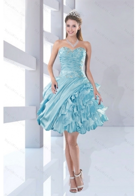 Pretty Sweetheart Beading 2015 Prom Dresses in Aqua Blue