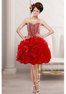 2015 Elegant Sweetheart Prom with Beading and Ruffles