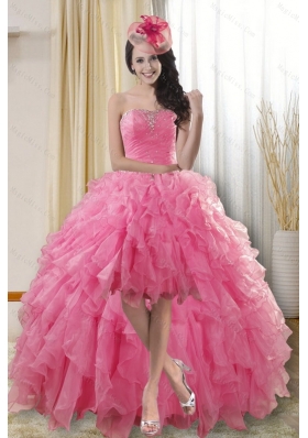 Pretty High Low Prom Dresses with Ruffles and Beading