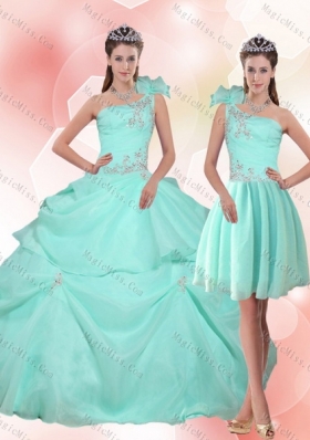 2015 New Arrival Apple Green Quinceanera Dress with Appliques