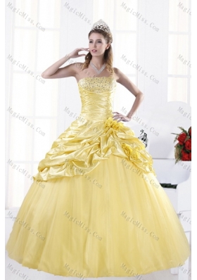 New Style Strapless Beading Quinceanera Dresses for 2015
