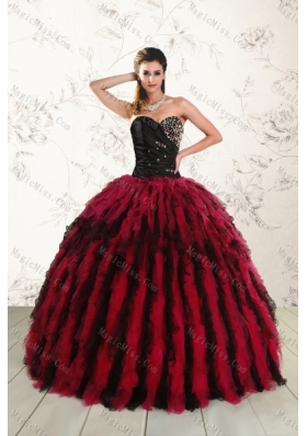 Fashionable Multi Color Sweet 16 Dresses with Beading and Ruffles
