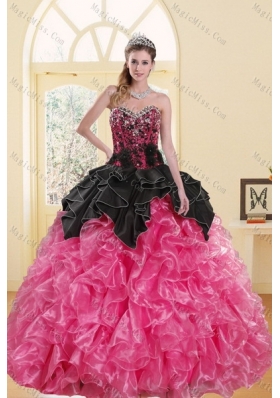 2015 Most Popular Beading and Ruffles Sweet 16 Dresses in Multi Color