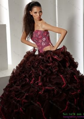 2015 Unique Multi Color Quinceanera Gowns with Ruffles and Appliques