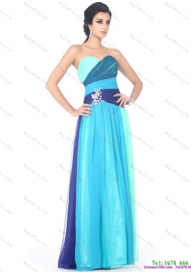Multi Color Sweetheart Prom Dresses with Ruffles and Beading