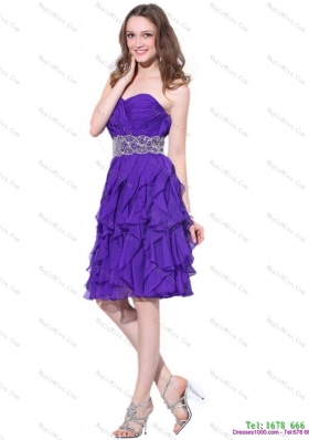 Popular Sweetheart Ruffled Prom Dresses with Appliques