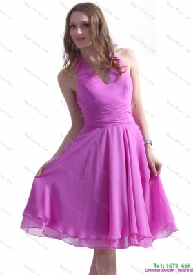 Perfect Halter Top Knee Length 2015 Prom Dresses with Ruching
