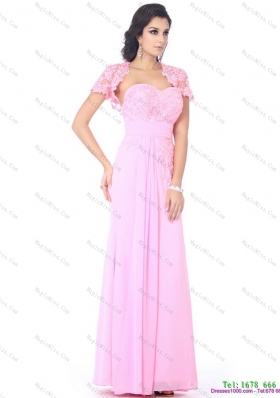 Cute Beading Sweetheart Ruching Prom Dresses in Baby Pink