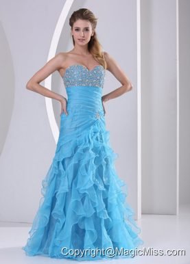 Ruffles Baby Blue Sweetheart Beading and Ruch 2013 Prom Dress Party Style