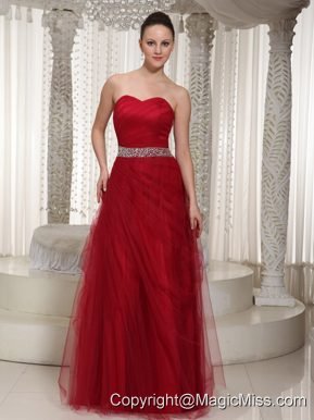 Beaded Embellishment Floor-length Tulle Sweetheart Prom Dress For Wear