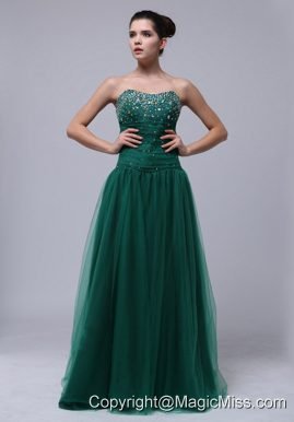 Beaded Decorate Bust For Dark Green Prom Dress In Mississippi