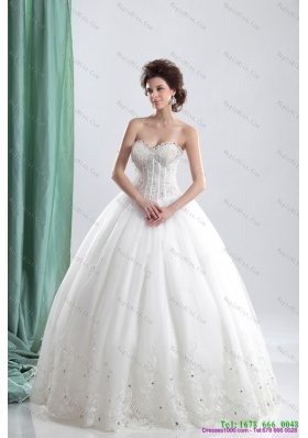 The Super Hot 2015 Sweetheart Wedding Dress with Beading and Lace