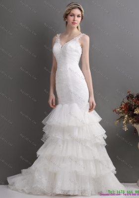 New Style Mermaid Wedding Dress with Lace and Ruffles for 2015