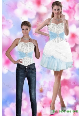 Perfect 2015  Halter Top Prom skirts with Beading and Pick Ups