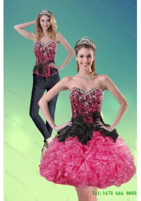 Fashionable 2015 Detachable Sweetheart Multi Color Prom  Skirts with Ruffles and Beading