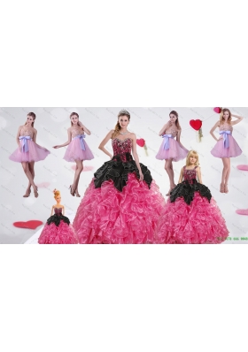 Multi Color Sweetheart Ruffles and Beading Dress for a Quinceanera and Sweetheart Bowknot Short Prom Dresses and Straps Multi Color Girl Pagean Dress