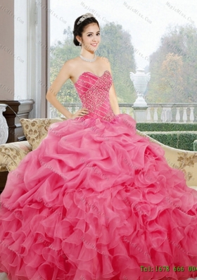 New Style Ruffles and Pick Ups Sweetheart Sweet 15 Dresses for 2015