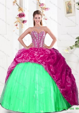 2015 Fashionable Sweetheart Quinceanera Gown with Beading and Pick Ups